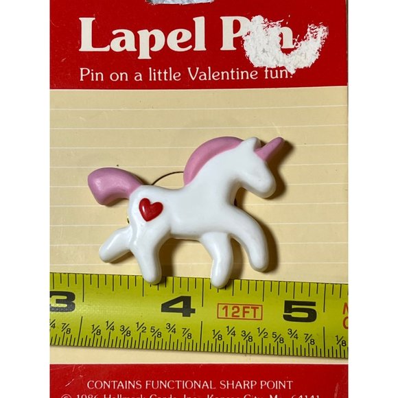 Hallmark Unicorn VALENTINES DAY PIN Vitage 1986 - Picture 6 of 8